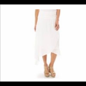 Apt 9 white Tulip hem maxi summer skirt size XL